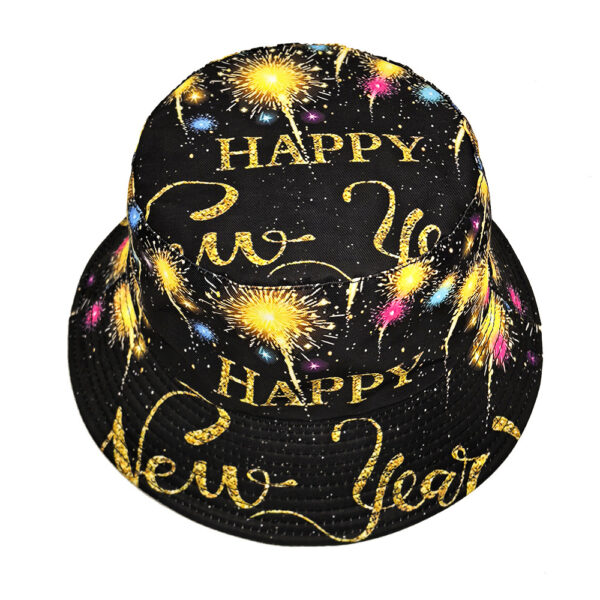 Wholesale Happy New Year Pattern Bucket Hat for Everyday Sun Protection