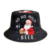 Wholesale Trendy Santa Claus Print Foldable Bucket Hat Sun Protection Unisex Fashion Accessory