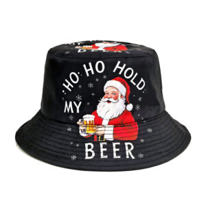 Wholesale Trendy Santa Claus Print Foldable Bucket Hat Sun Protection Unisex Fashion Accessory