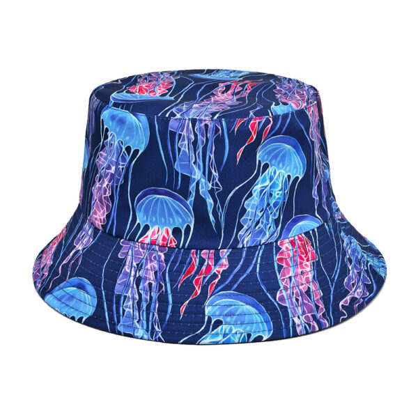 Wholesale Reversible Jellyfish Print Bucket Hat Sun Protection All Seasons Fashion Accessory