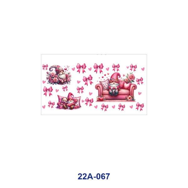 oly-6674a8f4adb2cc4bd9af014d4f93abf3 Wholesale 5pcs Valentine Garden Sprite Cute Pig Red Pink Rose Heart Bow Mixed Floral Print 16oz Cup UV DTF Wraps