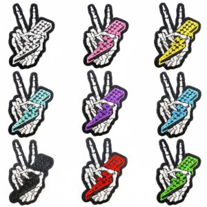 Wholesale Punk Skull Hand Embroidery Patches Set of 9 Pieces DIY Clothing Accessory