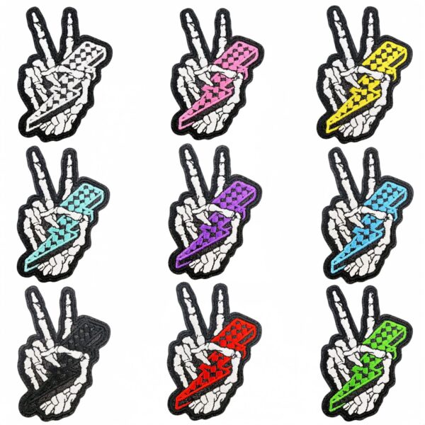 oly-6675c7c9ac0c0b0af5ad5cff0b938e10 Wholesale Punk Skull Hand Embroidery Patches Set of 9 Pieces DIY Clothing Accessory