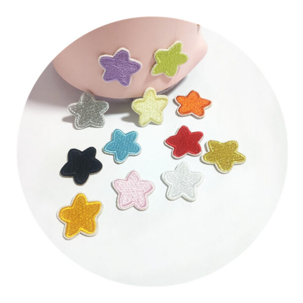 oly-6678e32278c674faff65e75fa72eca6d Wholesale Embroidered Star Patches - Multi-Color Self-Adhesive Stickers for DIY Clothing, Bags, and Home Decor