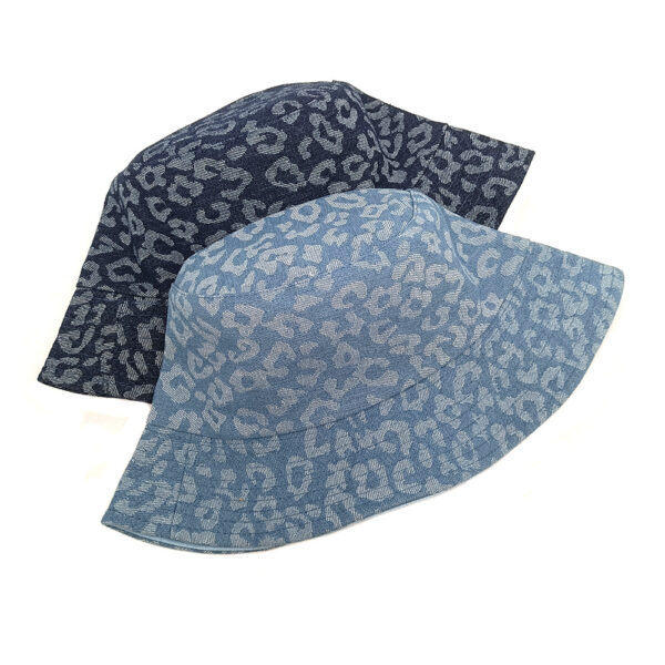 oly-667eaf1e70a55644825e0f962f105d0a Wholesale Chic Leopard Print Denim Fisherman Hat Sun Protection Bucket Hat for Everyday Use Fashion Accessory