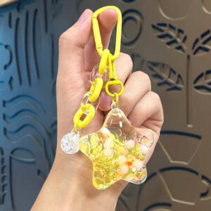 Oil soaked beads five-pointed star-yellow / Packed in a single opp bag