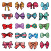 Wholesale Chic Bow Embroidery Patches, 20-Pack Cloth Stickers for Clothing DIY Accessory