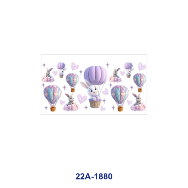 oly-66f2db00ad34997c29e1a9ac232a1b53 Wholesale 5pcs Spring Pastel Cute Cartoon Rabbit Figure Lavender Flower Leaf Cloud Hot Air Balloon Mixed Decor Prints 16oz Cup UV DTF Wraps