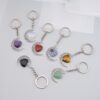 oly-66f2f8d8960601b9b597a99fb0a2a54f Wholesale Heart Moon Hand Wrapped Keychain Bag Charm with Green Aventurine Crystal Stylish Car Key Accessory