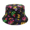 Wholesale Retro Mask Feather Pattern Bucket Hat Unisex Double Sided Outdoor Sun Hat
