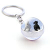 Wholesale Luminous Horse Glass Ball Keychain, Cute Cartoon Animal Pendant Bag Charm for Boutique Resale