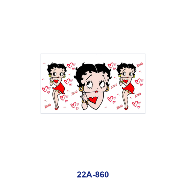 oly-673e3bd7ef1726d14c843e79df91b4ae Wholesale 5pcs Retro Cute Betty Boop Heart Lip Diamond Checkered Hibiscus Rose Mixed Decor Prints 16oz Cup UV DTF Wraps