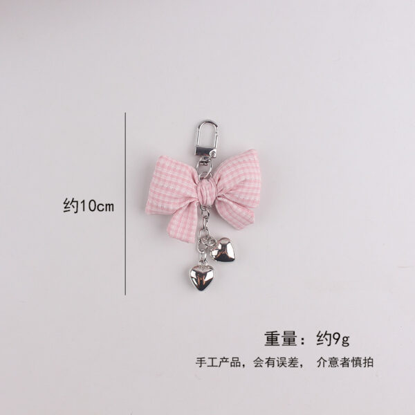 Wholesale Trendy Blue Plaid Bow Silicone Keychain Bag Charm Decorative Accessory Gift