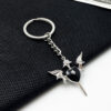 Wholesale Double Cross Keychain Black Cross Design for Bag Car Key Decorative Accessory