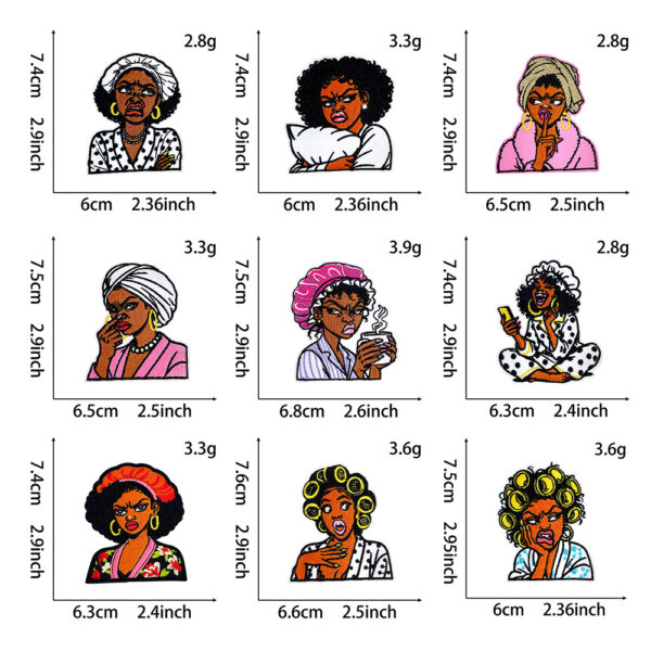 Wholesale Funny Expression Sequins Embroidered Patch with Iron On Backing Chic Decorative Gift for Coat