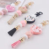 oly-67784ad890bba6d1f72a76b3289c2a25 Wholesale Silicone Heart Keychain Bag Charm Korean Style Pink Tassel Pendant Gift