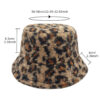 oly-67a36556e937e388447d5a32e6f51b40 Wholesale Leopard Print Fleece Fisherman Hat Winter Warm Bucket Hat Fashion Accessory for Unisex