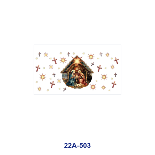 oly-67afeb7dba704b063b6ce26296c77f15 Wholesale 5pcs Watercolor Golden Star Crescent Moon Retro Dome Village Character Mixed Decor Prints 16oz Cup UV DTF Wraps