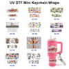 Wholesale 8pcs Multistyle Animal Floral Inspirational Text Traffic Element Decor Mini Cup Keychain Sticker OLY Exclusive