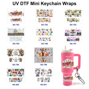 Wholesale 8pcs Multistyle Animal Floral Inspirational Text Traffic Element Decor Mini Cup Keychain Sticker OLY Exclusive