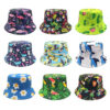 Wholesale Cartoon Frog Flamingo Print Bucket Hat Trendy Sun Protection Outdoor Beach Hat