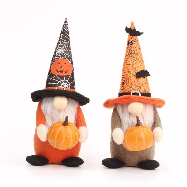 Wholesale Halloween Cloth Gnome Figurine Faceless Old Man Holding Pumpkin Home Decor Accent