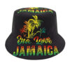 Wholesale Trendy Bucket Hat with ONE LOVE Jamaica Coconut Tree Print Sun Protection Outdoor Hat