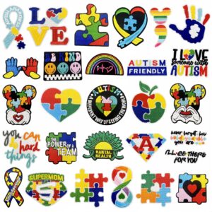 oly-67fb98c98672cef8ce5cf10c47792091 Wholesale Colorful Puzzle Embroidery Autism Awareness Cloth Patch Iron-On Craft Supply