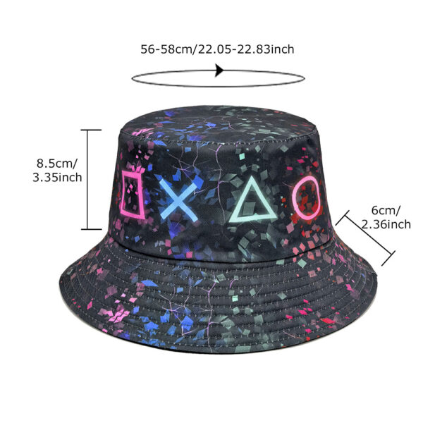 Wholesale Vintage Geometric Print Bucket Hat Reversible Sun Hat for Outdoor Casual Wear