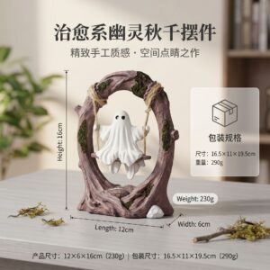 Wholesale Halloween Ghost Swing Resin Ornament Home Decor Desktop Figurine Boutique Gift
