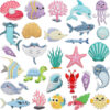 oly-682b1049b48cb1961d600eb565892332 Wholesale Marine Life Embroidered Patches - Shark Dolphin Jellyfish Design for Clothing Decoration DIY Accessory