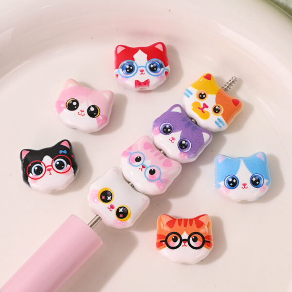 oly-683175e667bbb47bec066087c08c82d5 Wholesale Acrylic Cat Print Loose Beads Fashion DIY Car Key Accessory for Resale