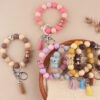 oly-683473195b51f64dff4ec1c1a805562b Wholesale Silicone Cartoon Bear Keychain Accessory Korean Style Gray Blue Cute DIY Bead Bracelet Gift
