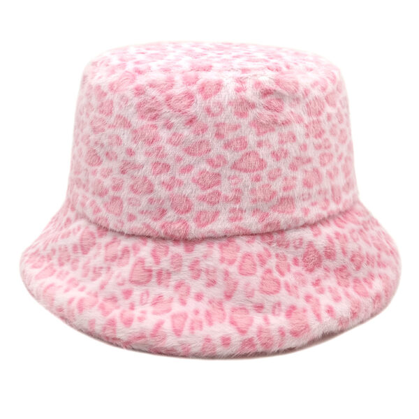 Wholesale Leopard Print Faux Fur Bucket Hat Trendy Women's Hat