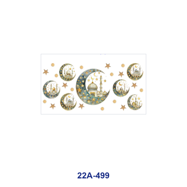 oly-684851c1f27403ce808a165c8ed6542c Wholesale 5pcs Watercolor Golden Star Crescent Moon Retro Dome Village Character Mixed Decor Prints 16oz Cup UV DTF Wraps