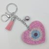 Wholesale Red Rhinestone Devil Eye Heart Keychain Tassel Bag Charm Wedding Favor Decorative Accessory