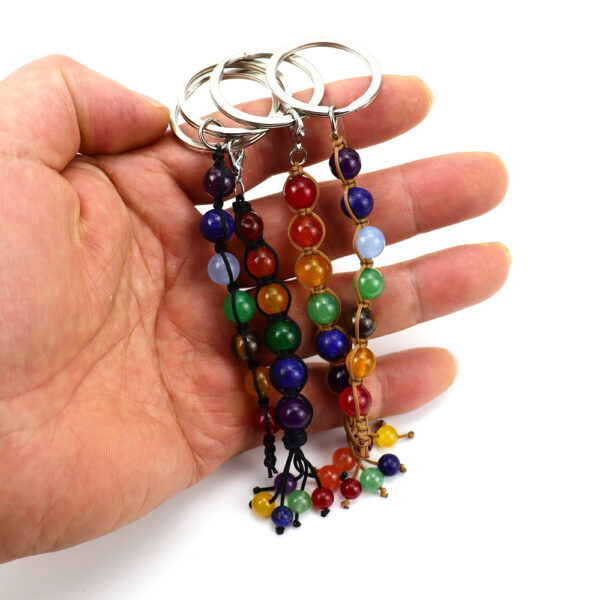 oly-6883931beccc36f9c62b23a078fcce8e Wholesale Handwoven Beaded Keychain, Rainbow Colorful Design, Trendy Bag Charm for Everyday Use