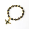 Wholesale Trendy Cross Bracelet Elastic Acrylic White Silver Beads Angel Design Fashion Accessory