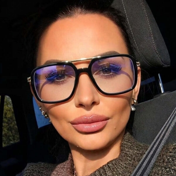 oly-689216e80e232cebcae6e29a7d5100aa Wholesale Modern Shiny Black Anti Blue Light Glasses Frame for Women Casual Everyday Accessory