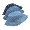 Wholesale Modern Heart Pattern Denim Fisherman Hat Navy Blue Casual Sun Hat
