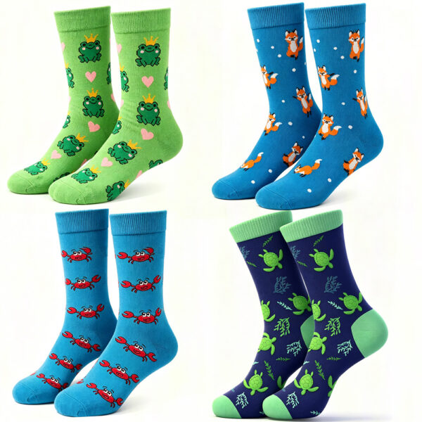 oly-68d0aaf94994eb24088bbf1c4cf7ae41 Wholesale Animal Pattern Cotton Socks for Couples Unisex Everyday Fashion Accessory