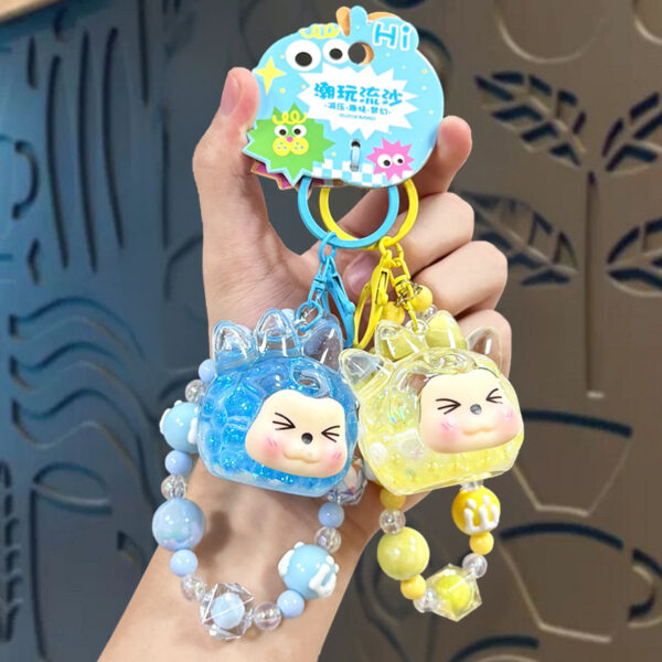 Wholesale Boutique Acrylic Luminous Sand Bottle Keychain Trendy Bag Charm for Women Birthday Gift