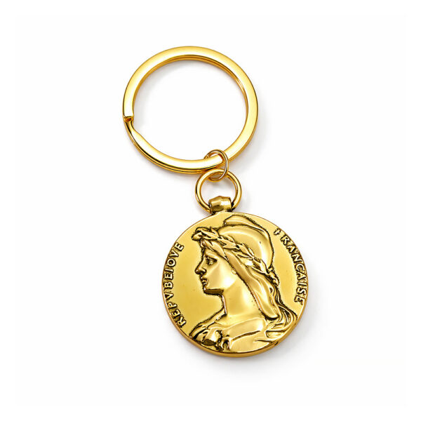 Wholesale French Vintage Gold Coin Keychain Marianne Goddess Keychain Car Key Accessory Boutique Resale