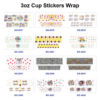 Wholesale 8pcs Teacher School Stationery Mixed Print 3oz Cup Stickers Wrap OLY Exclusive