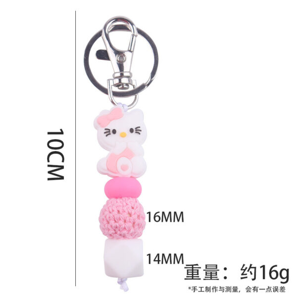 oly-6931b024a34d5a65b6c133df319c0242 Wholesale Silicone Cartoon Cat Bead Bracelet Keychain Trendy Bag Charm for Party Favors