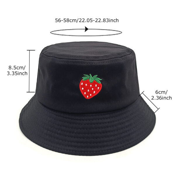 Wholesale Modern Strawberry Embroidered Bucket Hat Sun Protection Resale