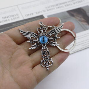 Wholesale Vintage Blue Evil Eye Keychain Pendant Zinc Alloy Decorative Accessory for Bag Charm or Resale