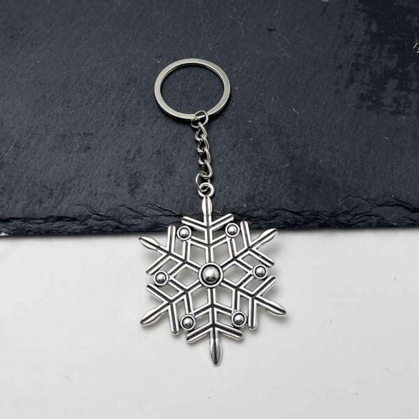 oly-696940e771505f90f0b40256b5f707e6 Wholesale Retro Silver Snowflake Pendant Keychain Zinc Alloy Car Key Accessory