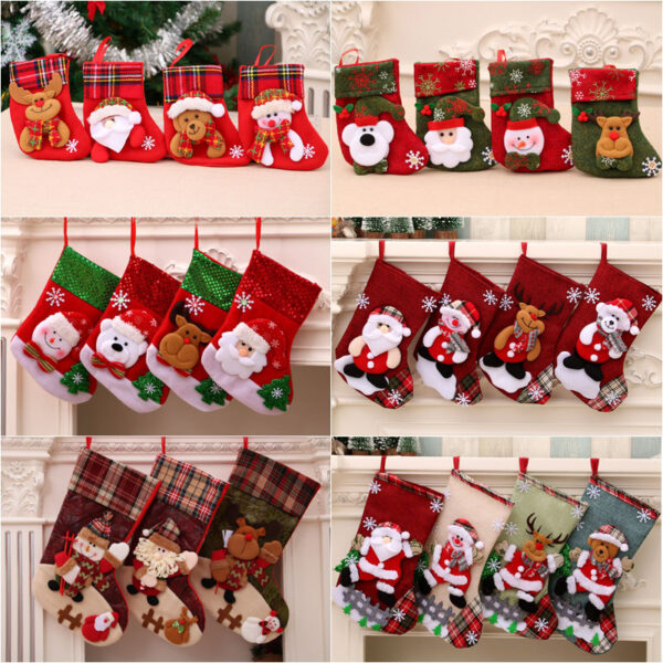 Wholesale Sequin Christmas Stocking Pendant Festive Tree Ornament Decorative Accessory for Holiday Gift