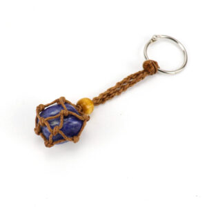 Blue Brown Cord Keychain